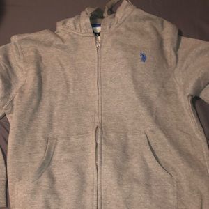 u.s. polo assn grey zip up